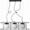 Lampa wisząca nad stół. Lampa wisząca szklane kule loft Kuglo 91 biało-czarna Ummo 