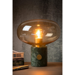 Charlize amber&amp;green glass table lamp Lucide