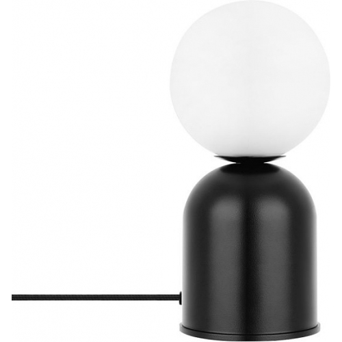 Lampa na komodę. Stylowa Lampa stołowa szklana kula Luoti biało-czarna Ummo do salonu