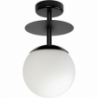 Plaat B black glass ball semi flush ceiling light Ummo