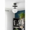 Plaat B black glass ball semi flush ceiling light Ummo