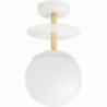 Stylowa Lampa sufitowa szklana kula Plaat B biało-mosiężny Ummo do sypialni i kuchni