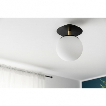 Plaat C white&amp;black glass ball ceiling lamp Ummo