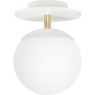 Plaat C white&amp;brass glass ball ceiling lamp Ummo