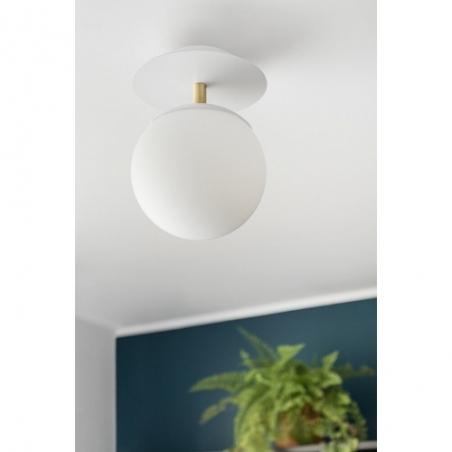 Plaat C white&amp;brass glass ball ceiling lamp Ummo