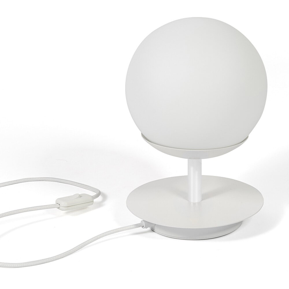 Designer Plaat white glass ball table lamp Ummo