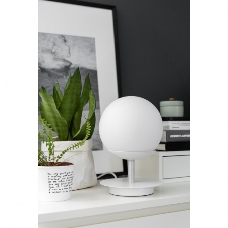 Plaat white glass ball table lamp Ummo