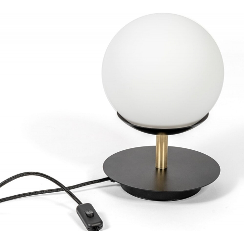 Plaat black&amp;brass glass ball table lamp Ummo