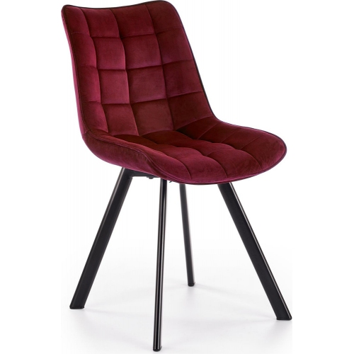 K332 dark red quilted velvet chair...