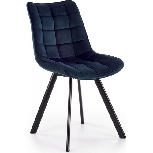 K332 navy blue quilted velvet chair...