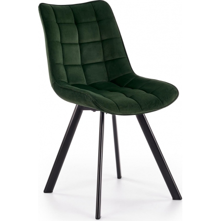 Designerskie Krzesło tapicerowane pikowane K332 Ciemno Zielone Halmar do jadalni, salonu i kuchni.