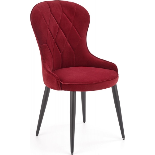 K366 dark red quilted velvet chair...