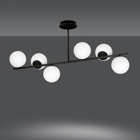 Bior VI white&amp;black glass balls semi flush ceiling light Emibig