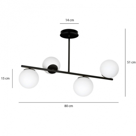 Bior IV white&amp;black glass balls semi flush ceiling light Emibig