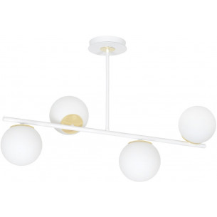 Floki IV white glass balls semi flush ceiling light Emibig