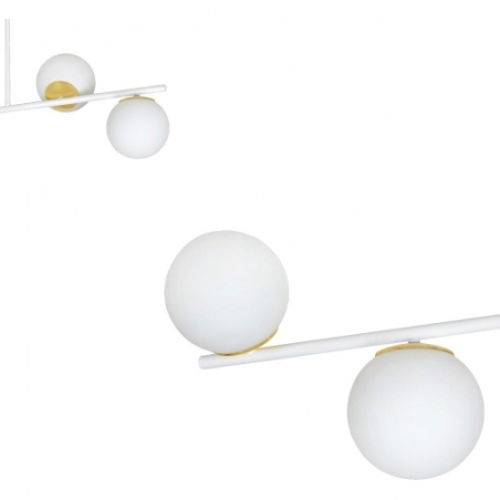 Floki IV white glass balls semi flush ceiling light Emibig