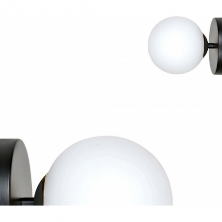 Floki white&amp;black glass ball wall lamp Emibig