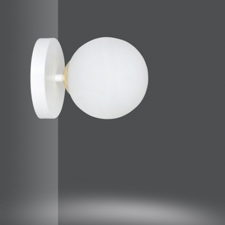 Floki white glass ball wall lamp Emibig
