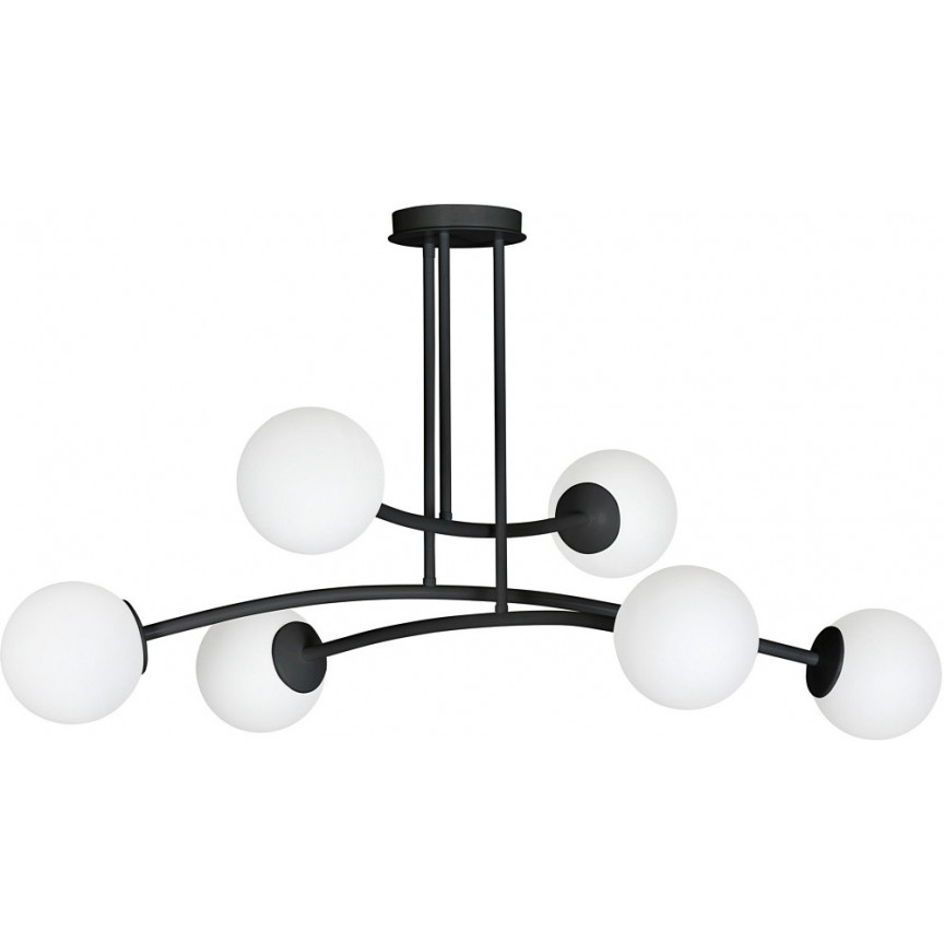 Halldor VI white&amp;black glass balls semi flush ceiling light Emibig