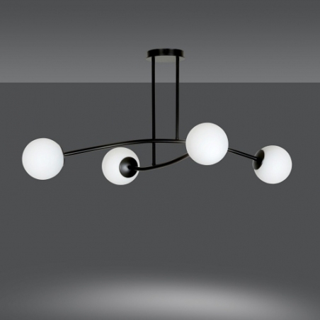 Halldor IV white&amp;black glass balls semi flush ceiling light Emibig