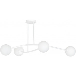 Halldor IV white glass balls semi flush ceiling light Emibig