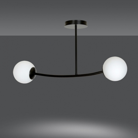 Halldor II white&amp;black glass balls semi flush ceiling light Emibig
