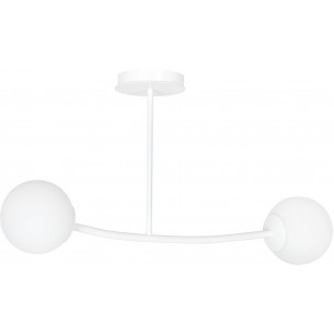 Halldor II white glass balls semi flush ceiling light Emibig