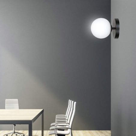 Halldor white&amp;black glass ball wall lamp Emibig