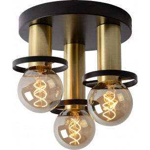 Anaka III black brass ceiling spotlight with 3 lights Lucide