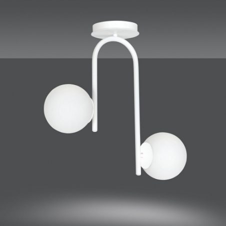 Kalf II white glass balls semi flush ceiling light Emibig