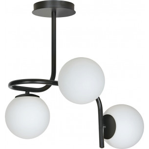 Kalf III white&amp;black glass balls semi flush ceiling light Emibig