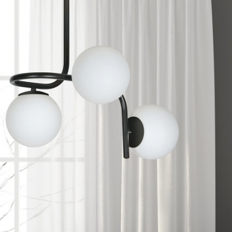 Kalf III white&amp;black glass balls semi flush ceiling light Emibig