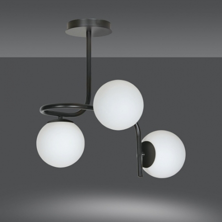 Kalf III white&amp;black glass balls semi flush ceiling light Emibig