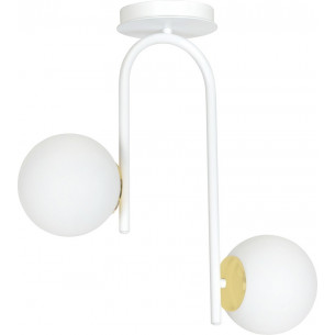 Ragnar II white&amp;gold glass balls semi flush ceiling light Emibig