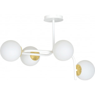 Ragnar 72 white&amp;gold glass balls semi flush ceiling light Emibig