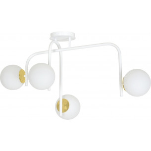 Ragnar 91 white&amp;gold glass balls semi flush ceiling light Emibig