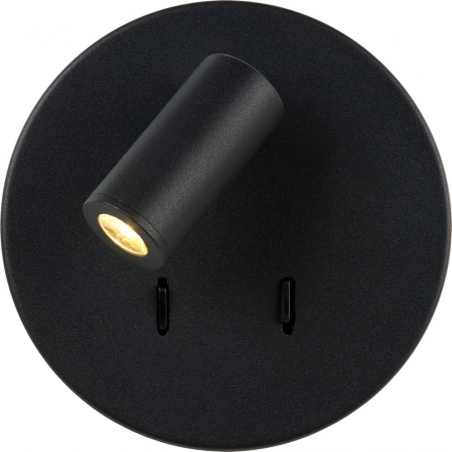Bentjer Led black wall lamp with switch Lucide