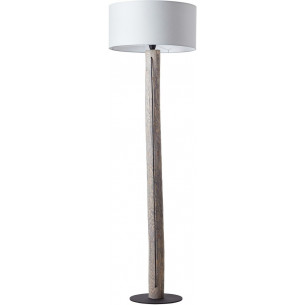 Jimena grey pine &amp; white wooden floor lamp Brilliant