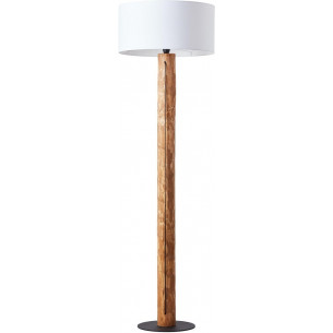 Jimena pine &amp; white wooden floor lamp Brilliant