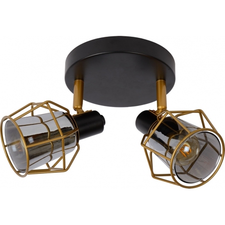 Nila II black wire ceiling spotlight with 2 lights Lucide