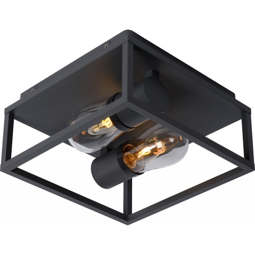 Carlyn black square outdoor ceiling light Lucide
