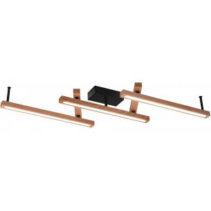 Stylowa Lampa sufitowa drewniana z pilotem Bellari LED Trio do salonu i sypialni 2