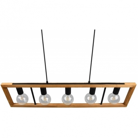 Stylowa Lampa wisząca drewniana Agra 100 Trio na wyspę i stół