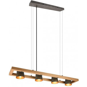 Bell 100 nickel antique&amp;wood industrial pendant lamp Trio 2