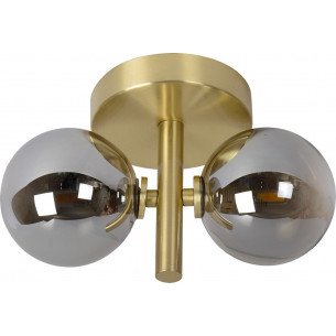 Tycho brass glass double wall lamp Lucide