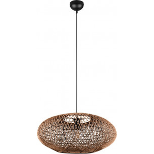 Stylowa Lampa rattanowa wisząca boho Hedda 52 brązowa Trio do salonu, jadalni i kuchni