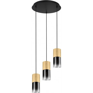 Robin brass&amp;smoked glass pendant lamp Trio