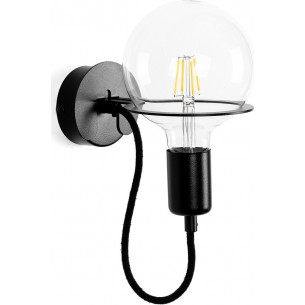 Loft Metal Wall black wall lamp with LED bulb Kolorowe kable