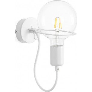 Loft Metal Wall white wall lamp with LED bulb Kolorowe kable