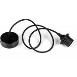 Lampa wisząca żarówka na kablu Loft Metal Cap&Ring czarna Kolorowe kable do kuchni i sypialni
